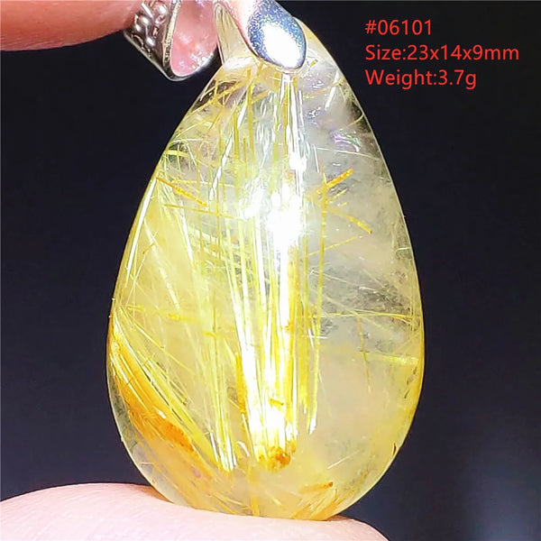 Gold Rutilated Quartz Pendant-ToShay.org