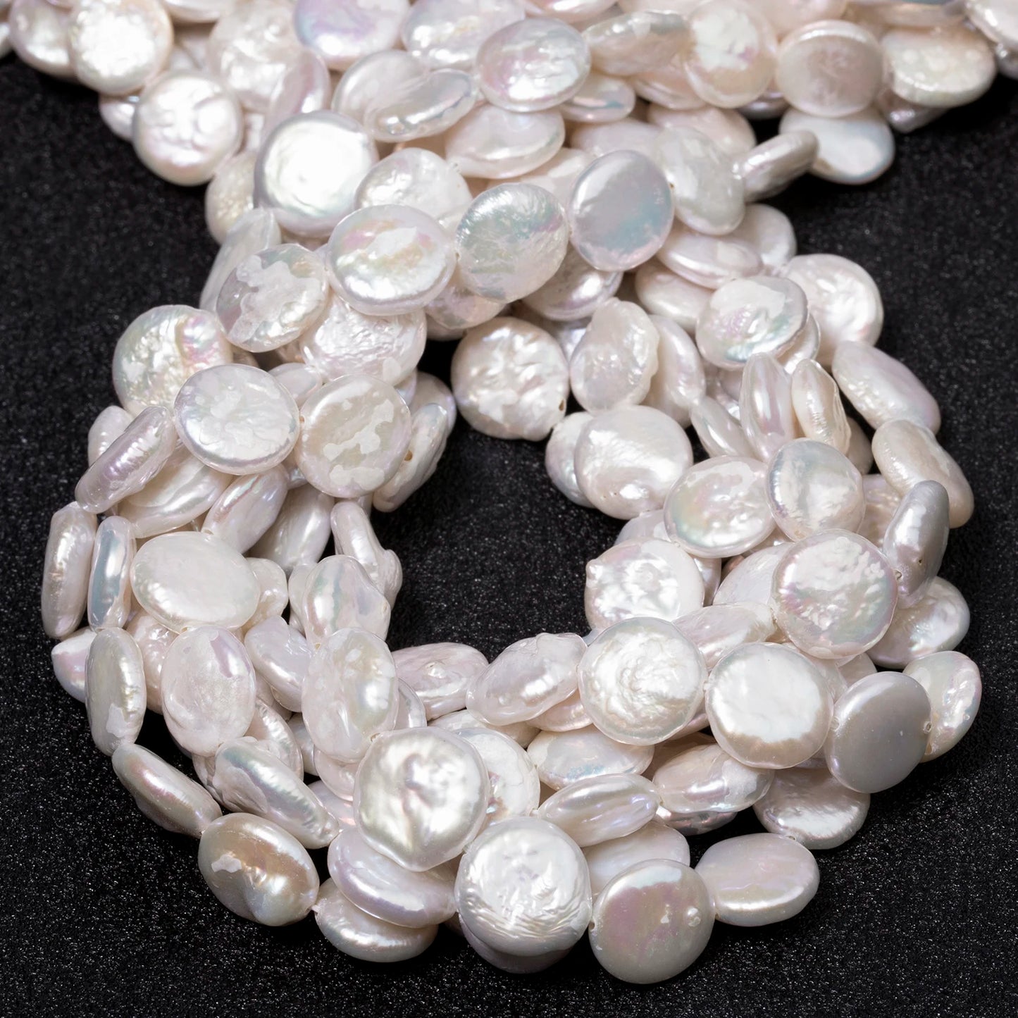 White Pearl Coin Beads-ToShay.org