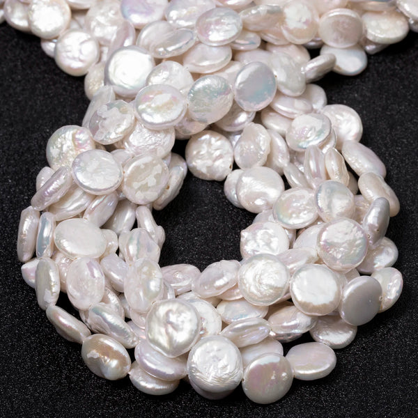 White Pearl Coin Beads-ToShay.org
