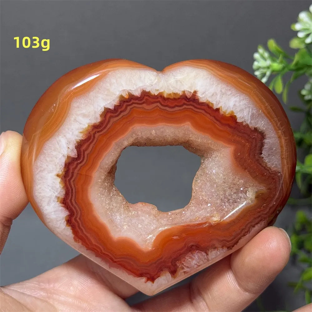 Red Agate Geode Heart-ToShay.org