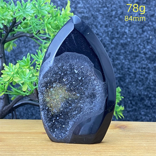 Black Agate Geode Torch-ToShay.org