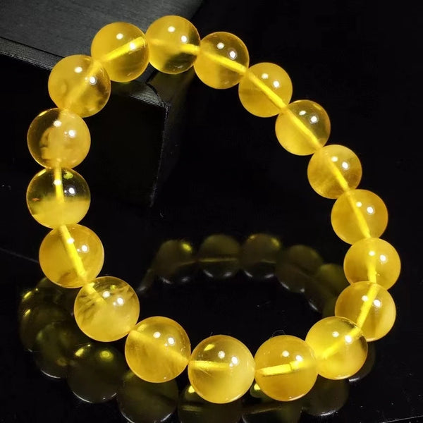 Yellow Amber Bead Bracelet-ToShay.org