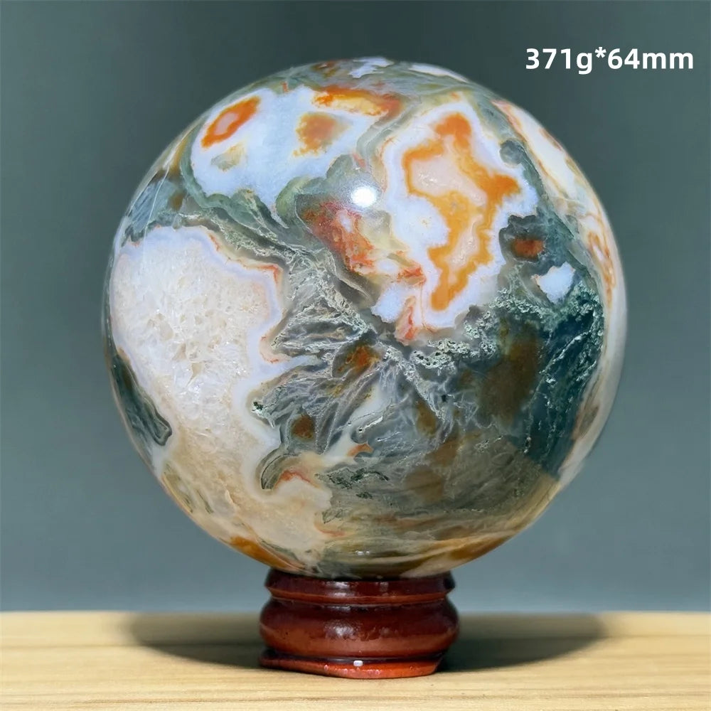 Red Moss Crystal Agate Ball-ToShay.org