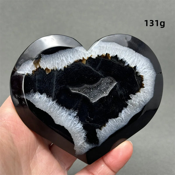 Black Agate Geode Heart-ToShay.org