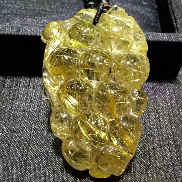 Gold Rutilated Quartz Pendant-ToShay.org
