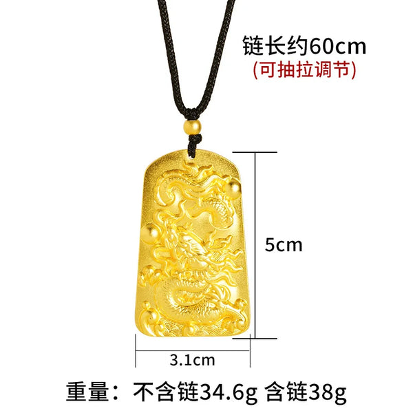 Gold Panlong Fu Pendant-ToShay.org