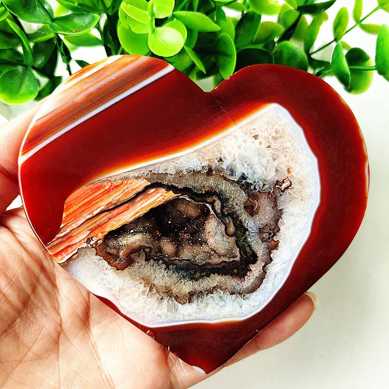 Red Agate Geode Heart-ToShay.org