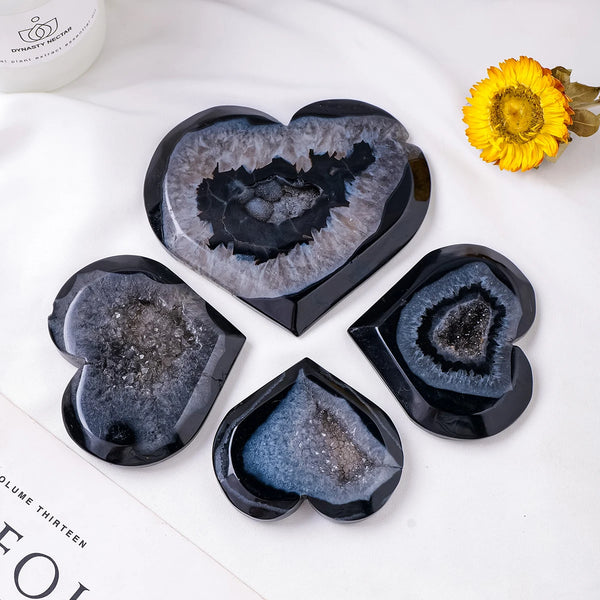 Black Agate Crystal Heart-ToShay.org
