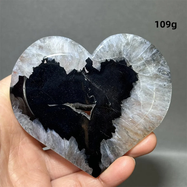 Black Agate Geode Heart-ToShay.org