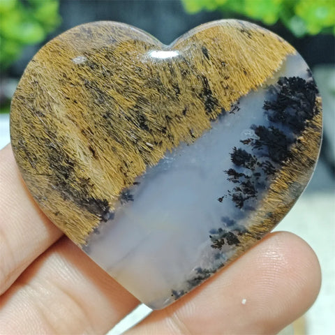 Black Hair Agate Heart-ToShay.org