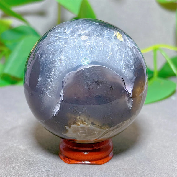 Green Fluorescent Volcanic Agate Ball-ToShay.org