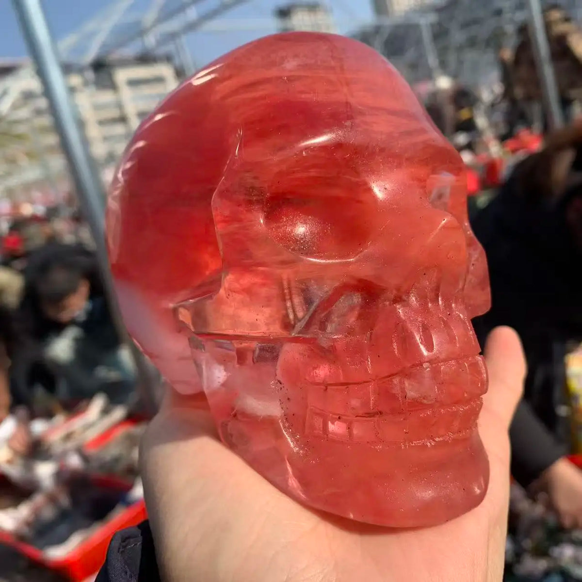 Red Watermelon Crystal Skull-ToShay.org