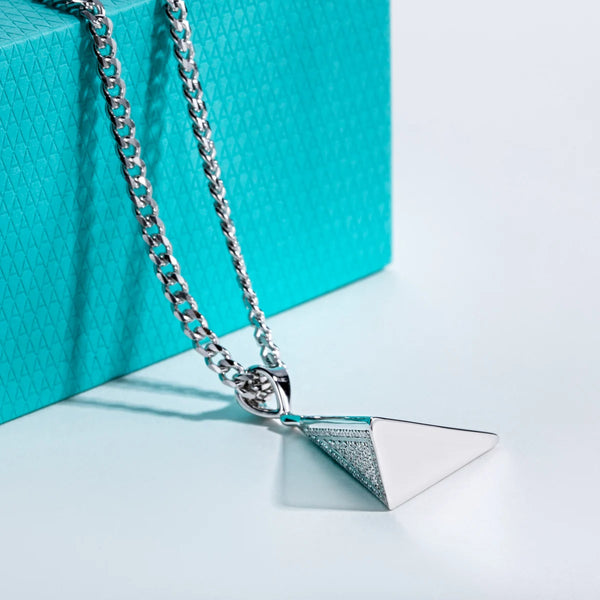Silver Horus Eye Pyramid Pendant-ToShay.org
