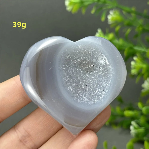 Grey Agate Geode Heart-ToShay.org