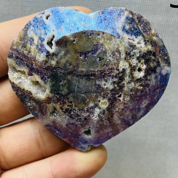 Purple Sphalerite Geode Heart-ToShay.org