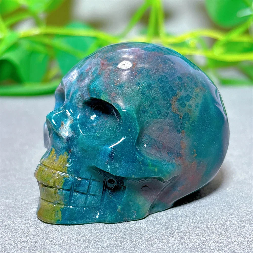 Blue Ocean Jasper Skull-ToShay.org