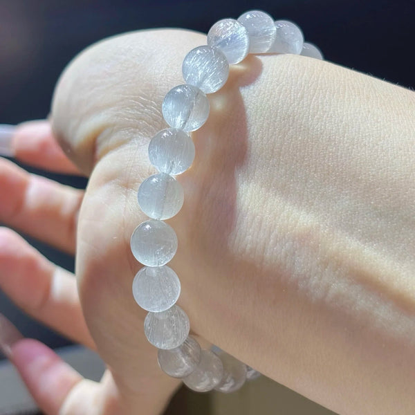 White Rutilated Quartz Bracelet-ToShay.org