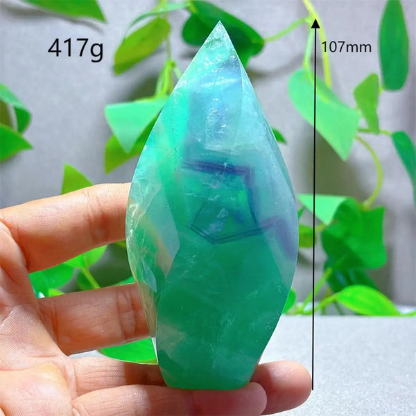 Green Rainbow Fluorite Flame-ToShay.org