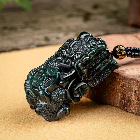 Black Jadeite Pixiu Pendant-ToShay.org