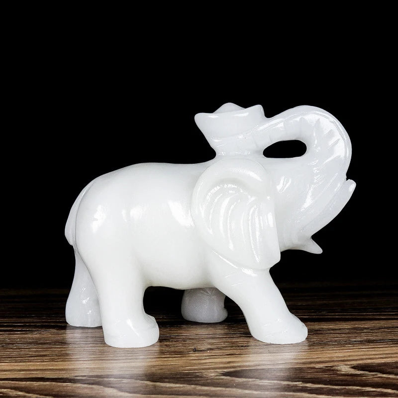 White Jade Ingot Elephant-ToShay.org
