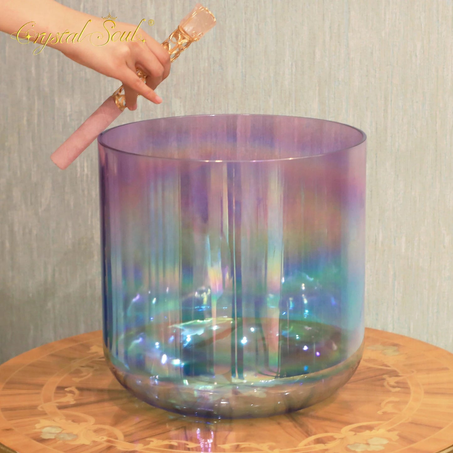 Purple Blue Crystal Singing Bowl-ToShay.org