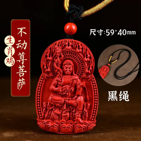 Red Cinnabar Buddha Pendant-ToShay.org
