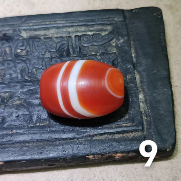Red Carnelian Agate Dzi Bead-ToShay.org
