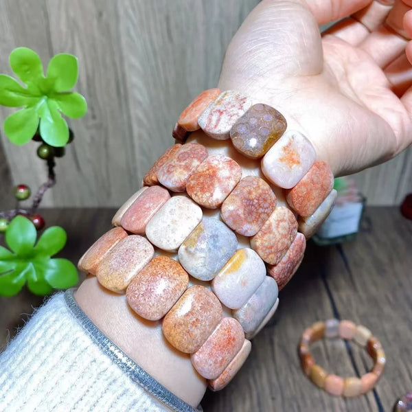 Orange Coral Jade Bracelets-ToShay.org