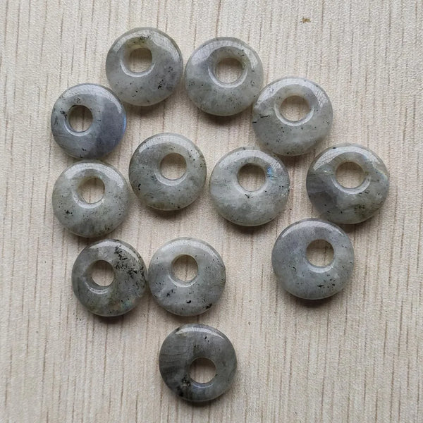 Grey Labradorite Donut Beads-ToShay.org