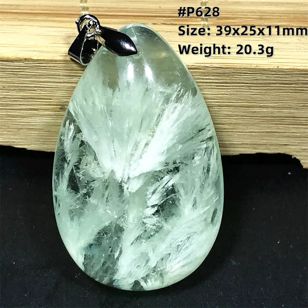 Green Feather Fluorite Pendant-ToShay.org