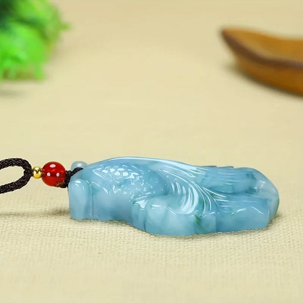 Blue Jade Goldfish Pendant-ToShay.org