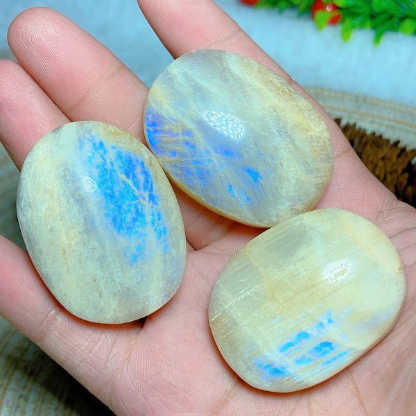Blue Moonstone Palm Stones-ToShay.org