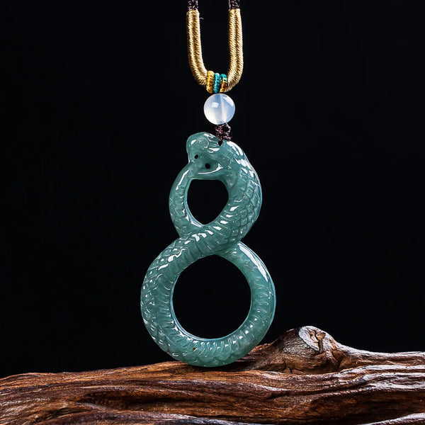 Green Jadeite Snake Pendant-ToShay.org