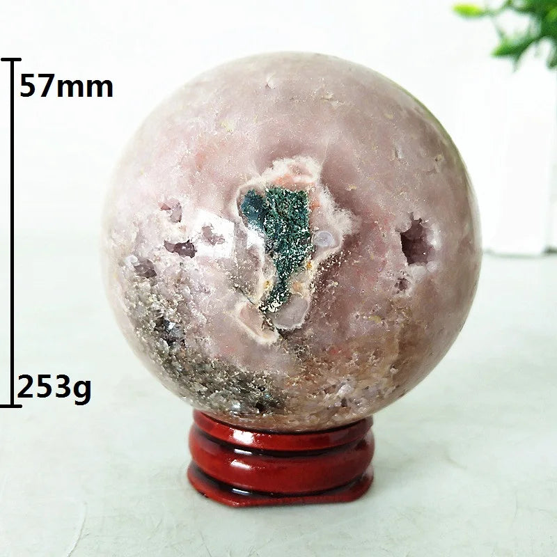 Pink Amethyst Geode Crystal Ball-ToShay.org