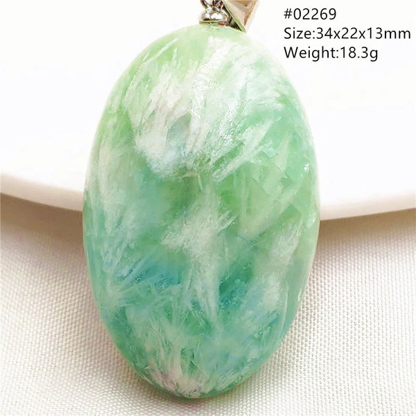 Green Feather Fluorite Pendant-ToShay.org