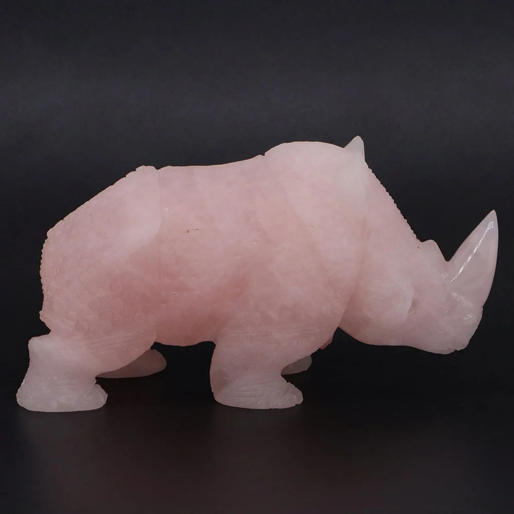 Pink Rose Quartz Rhinoceros-ToShay.org
