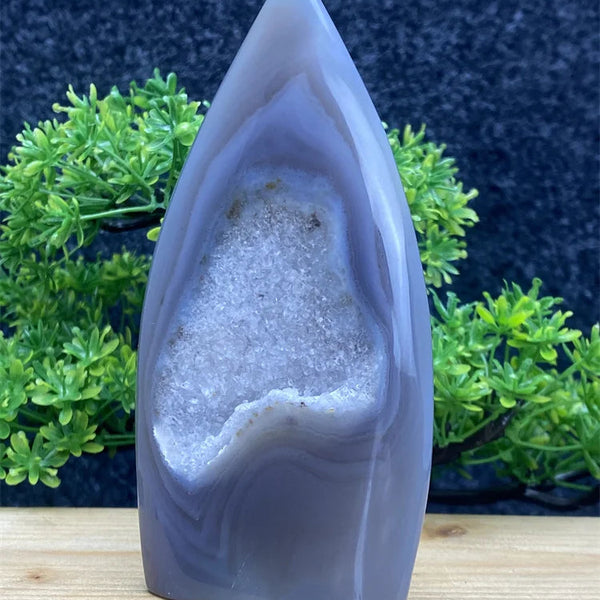 Blue Agate Geode Flame-ToShay.org