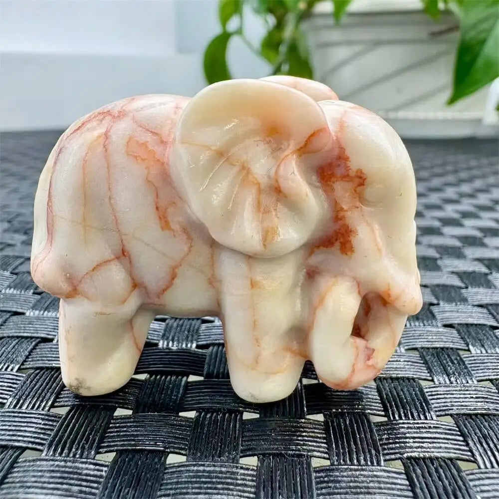 4.8cm 4.8cm Natural Crystal Quartz Elephant Carving - Reiki Healing Gemstone Sculpture Mineral Artwork for Collection And Gift-ToShay.org