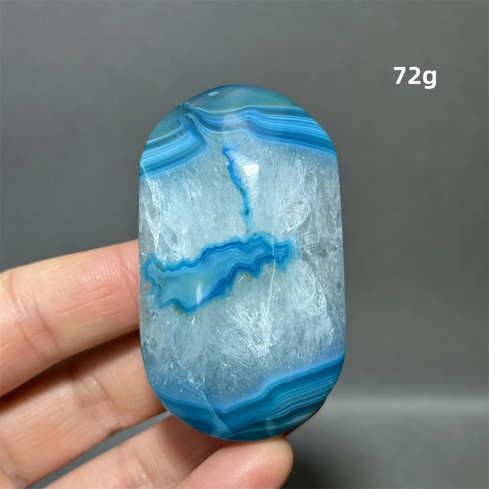 Blue Agate Palm Stone-ToShay.org