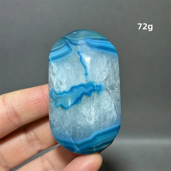 Blue Agate Palm Stone-ToShay.org