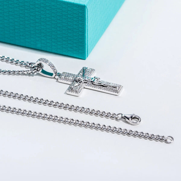 Silver Cross Pendant Necklace-ToShay.org