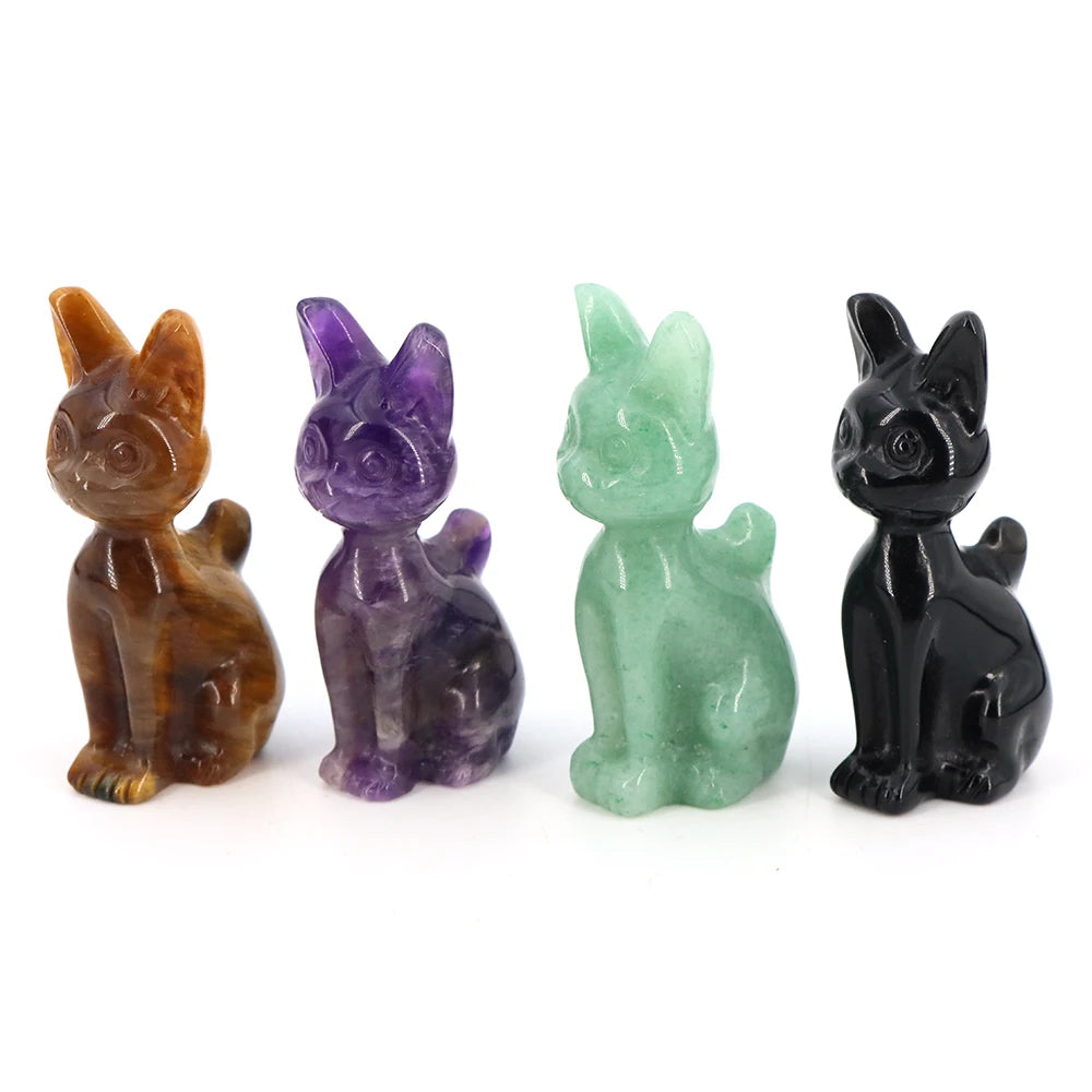 Mixed Crystal Cat Statues-ToShay.org