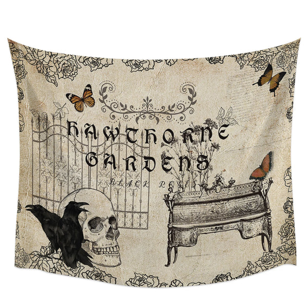 Black Skull Lace Tapestry-ToShay.org
