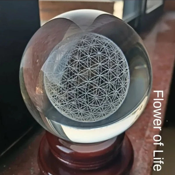 Clear Flower Crystal Ball-ToShay.org