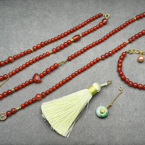 Red Agate Mala Beads-ToShay.org