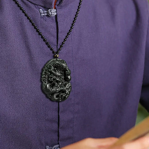 Green Jade Dragon Pendant-ToShay.org