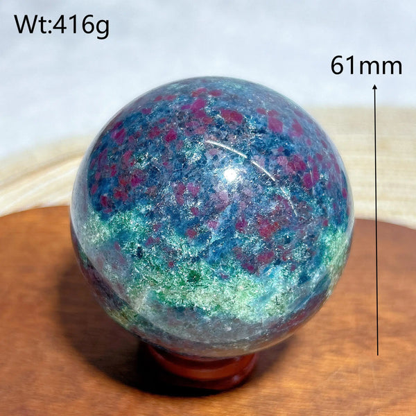 Fluorescence Ruby Kyanite Ball-ToShay.org