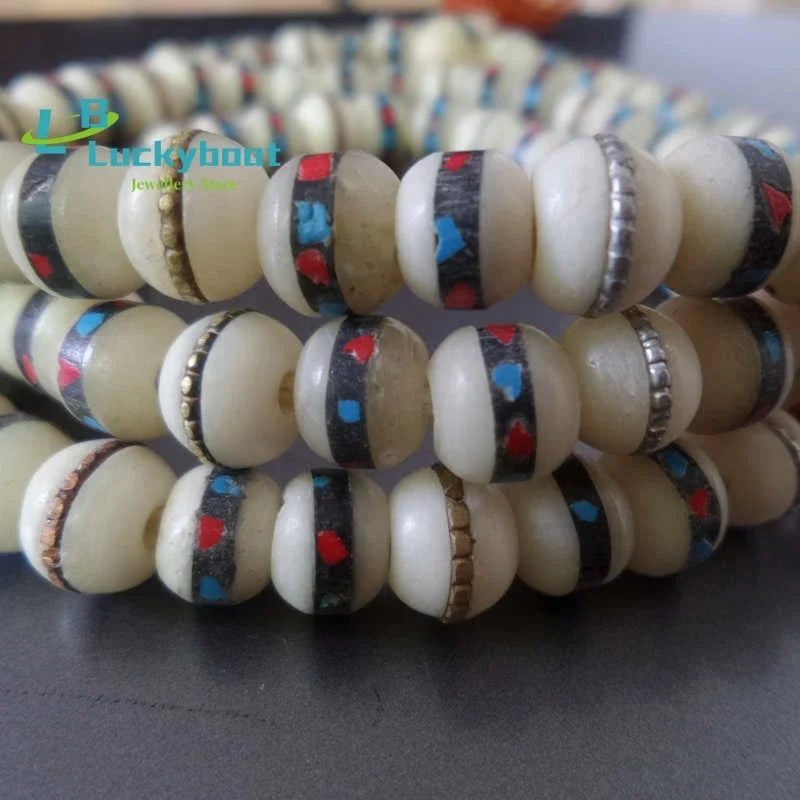 White Yak Bone Prayer Mala-ToShay.org