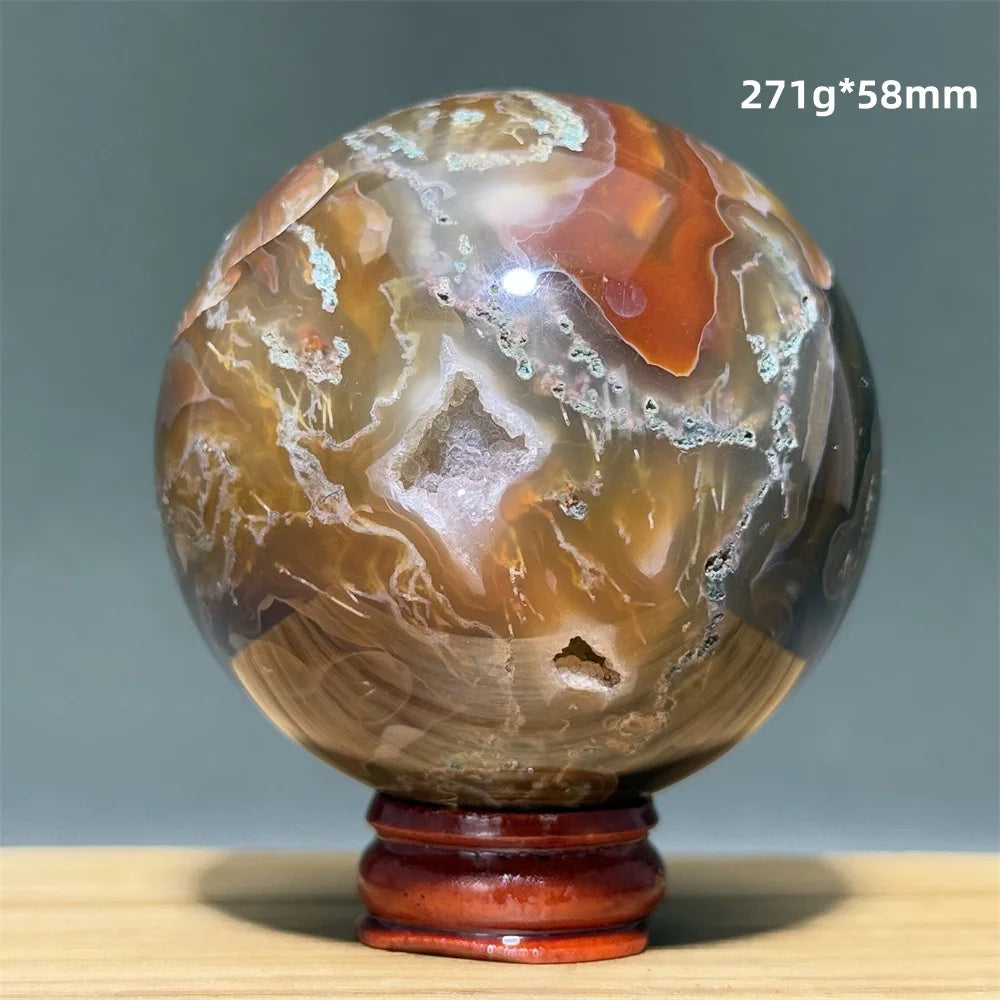 Red Moss Crystal Agate Ball-ToShay.org