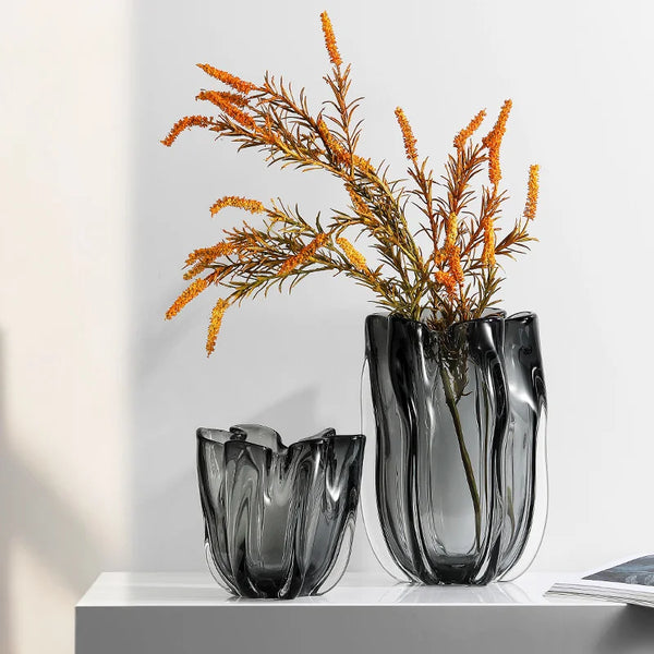 Grey Glass Vase-ToShay.org